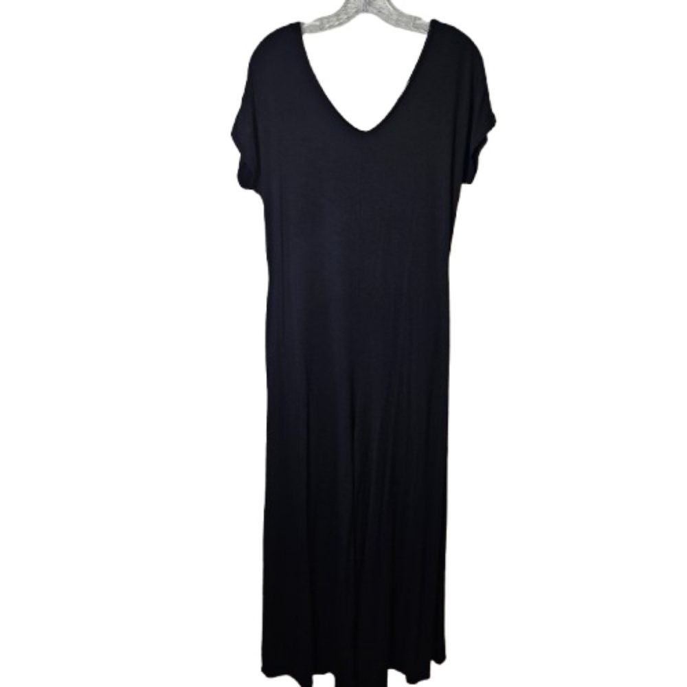 BomBom Women's Black Wide Leg Jumpsuit Size S Side Pockets Neutral Minimalist - Picture 2 of 12